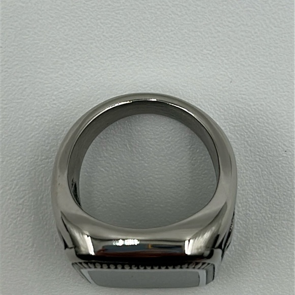 2145- Black Handmade Natural Stone Men's Ring Size 7 NWT - Picture 9 of 9